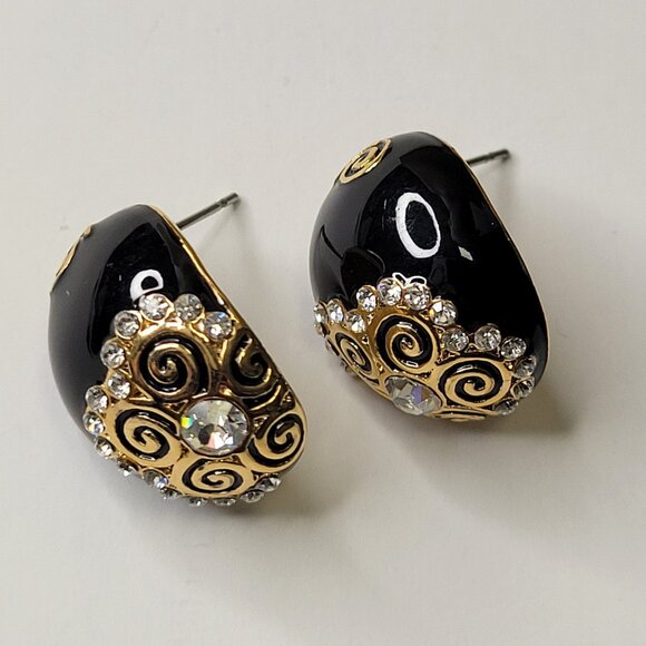 Black and Gold Earrings - Picture 3 of 6